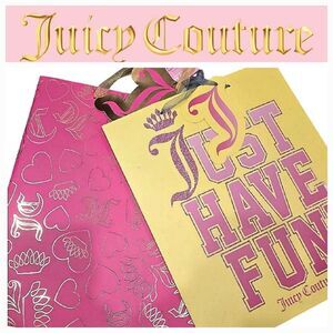 Juicy Couture Home Just Have Fun & JC Hearts Logo Gift Bag Set